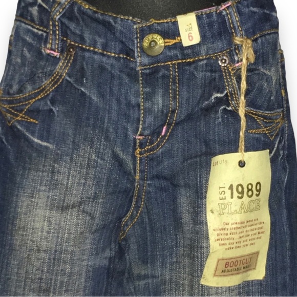Children’s Place Bootleg Butterfly Jeweled Jeans NWT Size 6 Denim - Picture 7 of 14